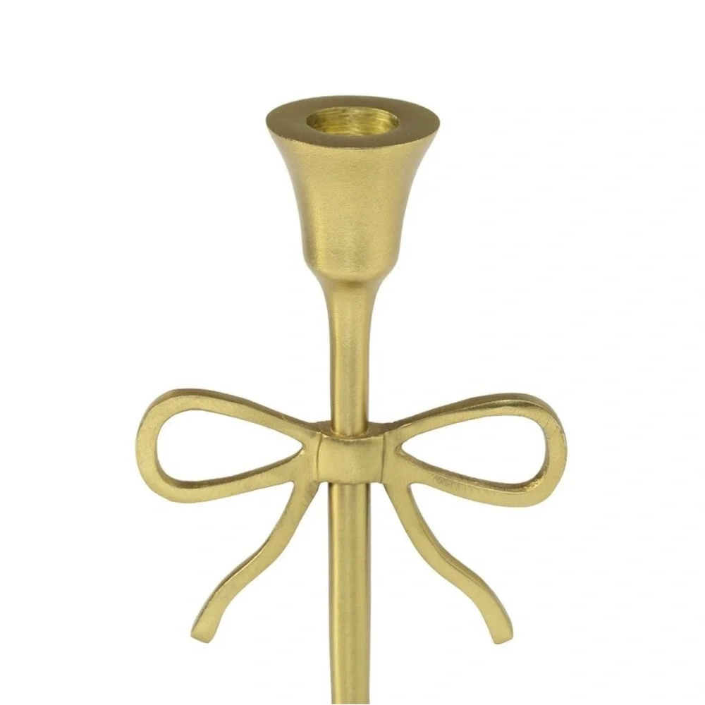 My Texas House Metal Bow Taper Candle Holder, 8
